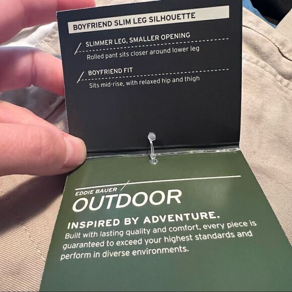 NWT! Eddie Bauer beige boyfriend slim fit pants - Picture 8 of 13